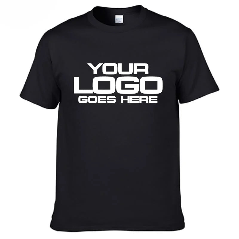 Customized Your Design Here T Shit Text Name Tsihrt Add Your Own Message Men's T-shirt Personalized Tees Custom Cotton Tshirt