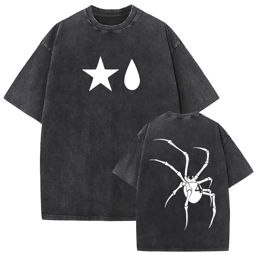Washed Vintage Anime Hunter X Hunter T-shirt Killua Zoldyck Graphic T Shirt Men Women Clothing Casual Oversized Crewneck Tshirt