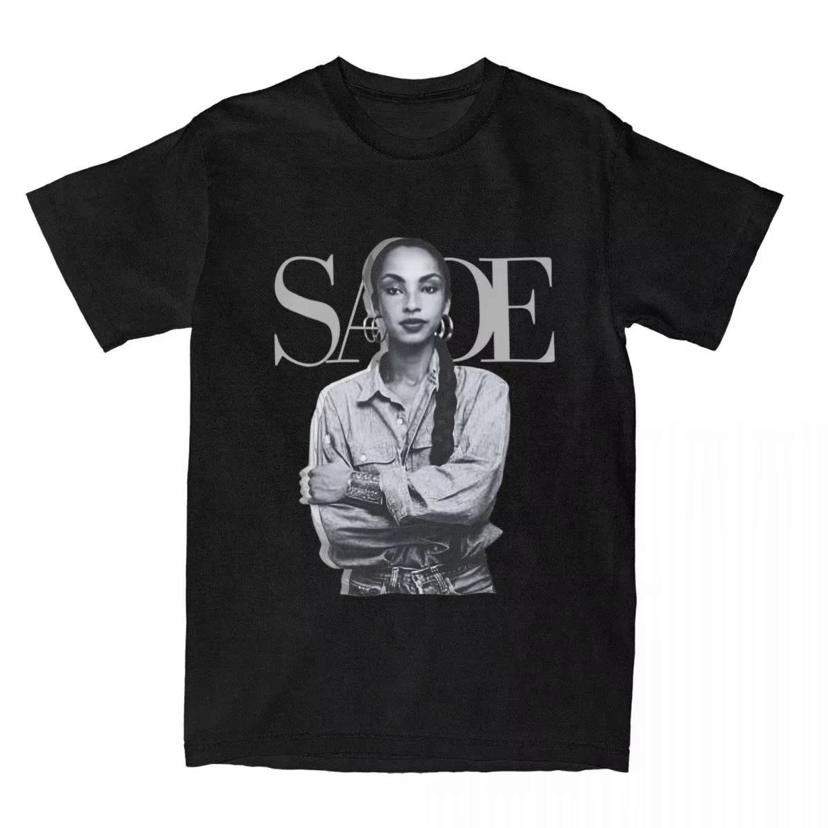 Men T-Shirts S-Sade Adu Singer Vintage 100% Cotton Tee Shirt Short Sleeve T Shirt Crewneck Clothes Plus Size