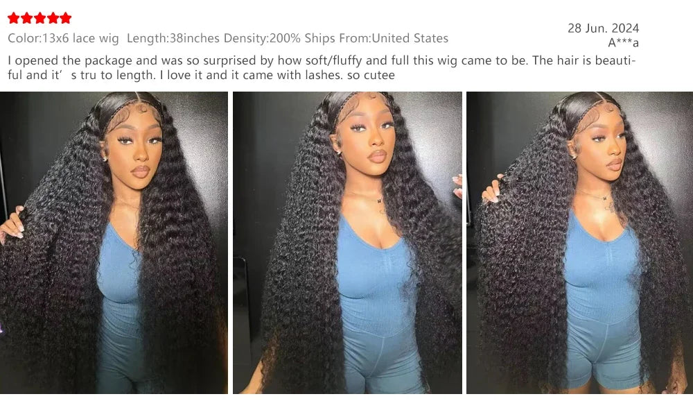 High Density 200% 40Inch Deep Wave 13x6 13x4 Lace Front Human Hair Wig Curly 360 Full Lace Frontal Wig Human Hair For Women