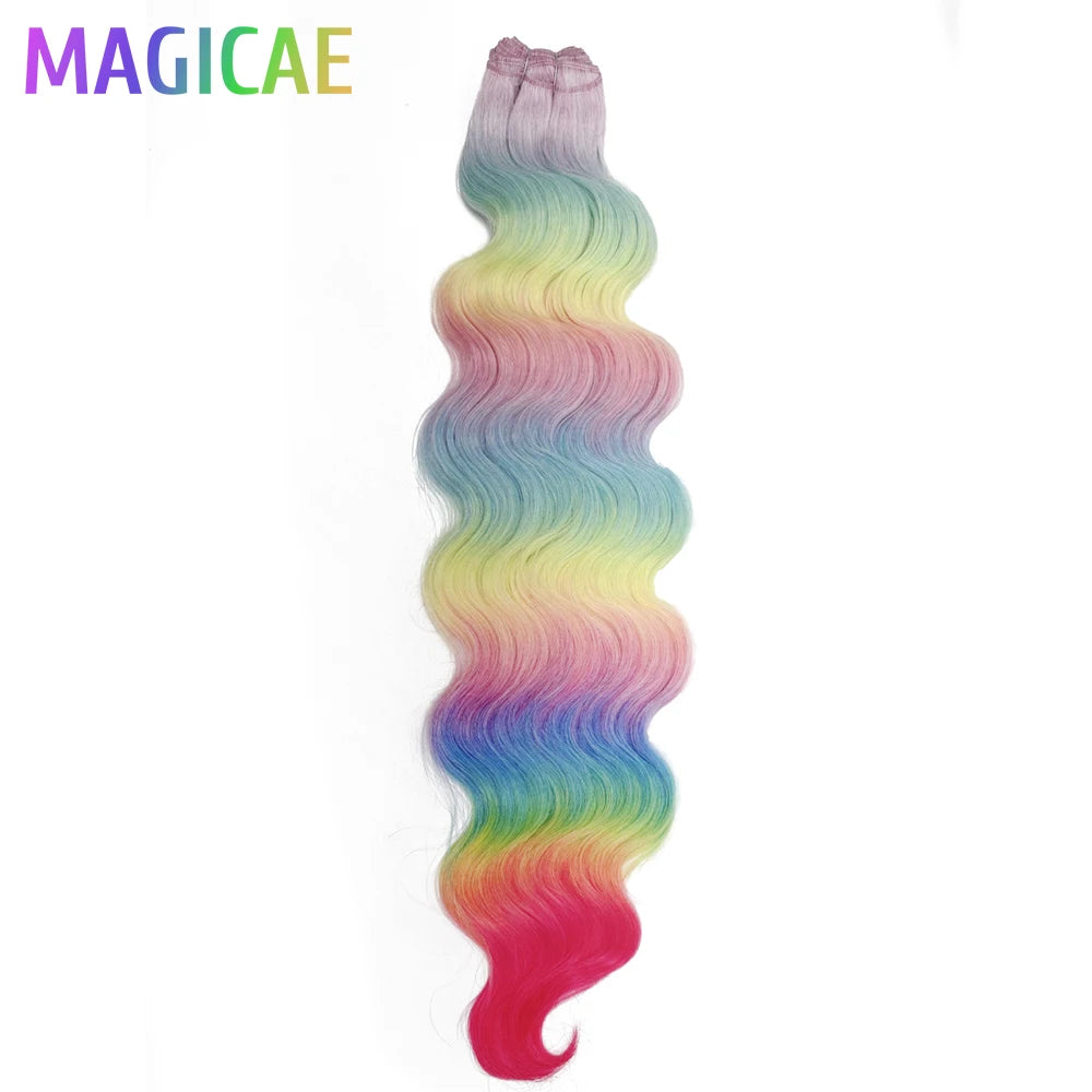 30Inches 200grams Orange Light Brown 12# M888# Body Wave Hair Weave Bundles Blond 27/613 White High Temperature Synthetic Hair