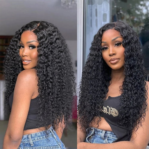 15A Brazilian Virgin Human Hair Kinky Curly Bundles With Frontal Ocean Water Wave Bundles With Frontal Bundles With Lace Closure