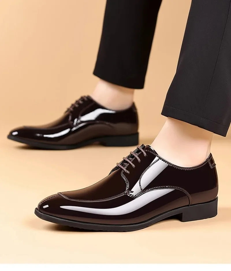 Shoes for Men Fashion Patent Leather Shoes Luxury Pointed Toe Oxford Shoes Men High Quality Business Shoe Designer Wedding Shoe