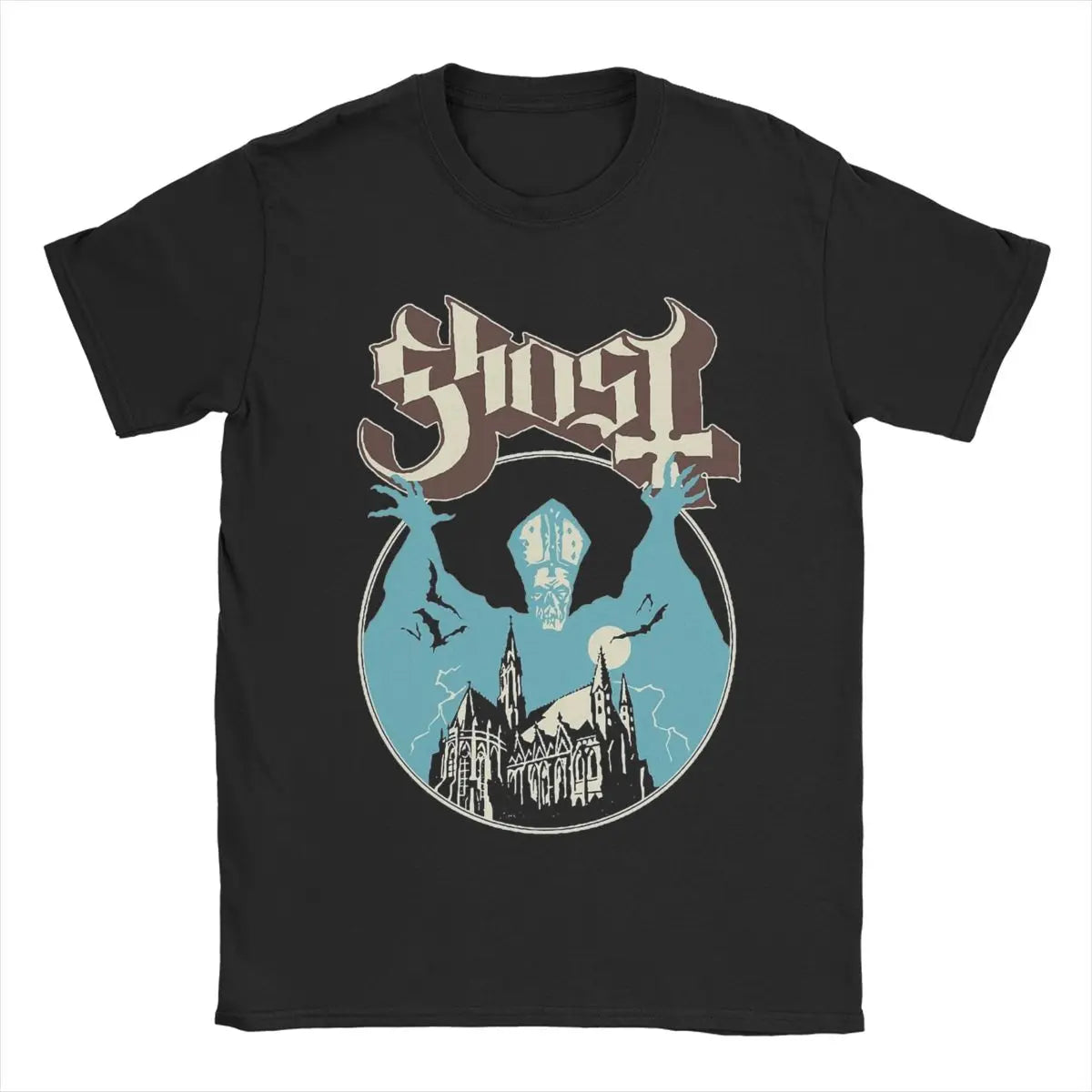 Humorous Ghost Band T-Shirt for Men O Neck 100% Cotton T Shirts Short Sleeve Tee Shirt Gift Idea Tops