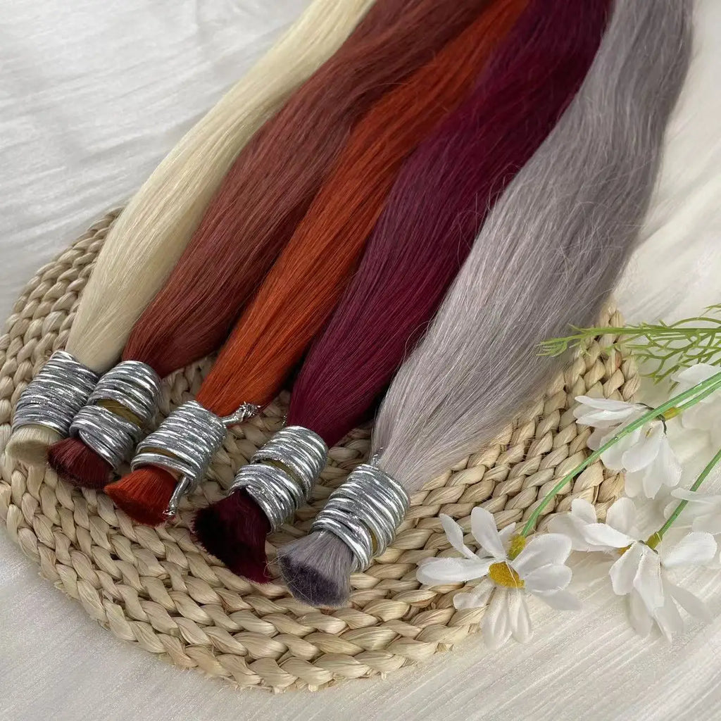 613 Striaght Human Hair No Weft 100% Virgin Bundles Highlight Original Bulk Extensions Russian Natural Unprocessed Blonde hair