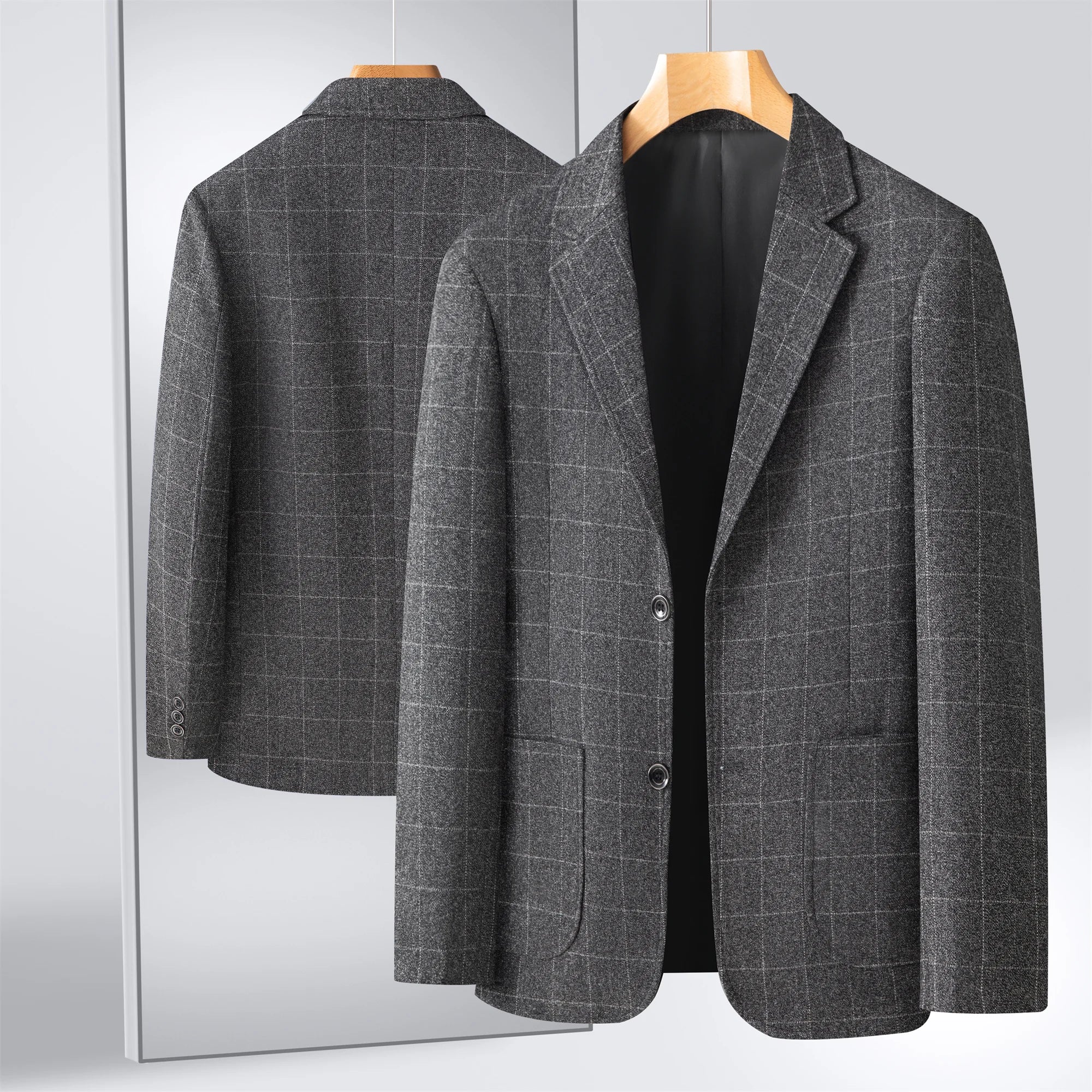 Middle-Aged Men's Business Casual Suit Father's Day Gift Wedding Formal Lightweight Suit Men's 35-60 Years Old Large Size Thin Top Men's Middle-Aged and Elderly Jacket