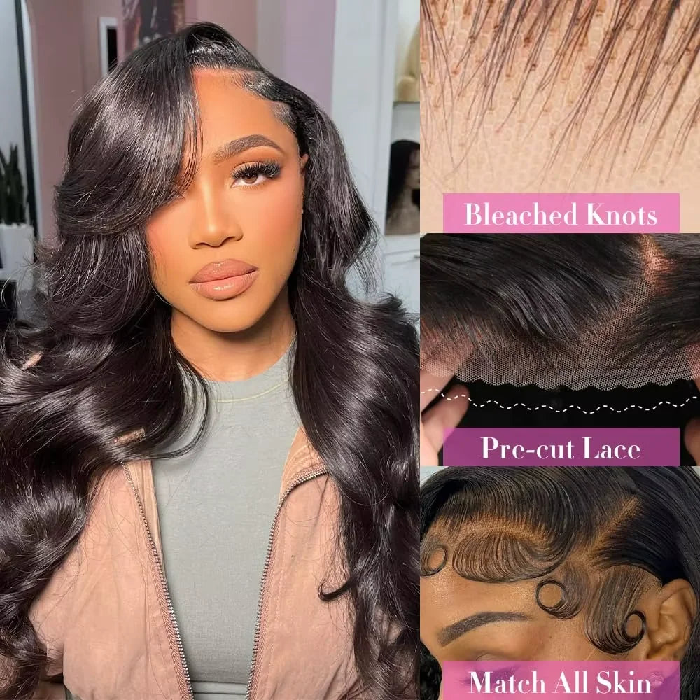 Body Wave Lace Front Wigs Human Hair Pre Plucked 13x4 HD Lace Frontal Wigs Human Hair 200 Density Glueless Wigs