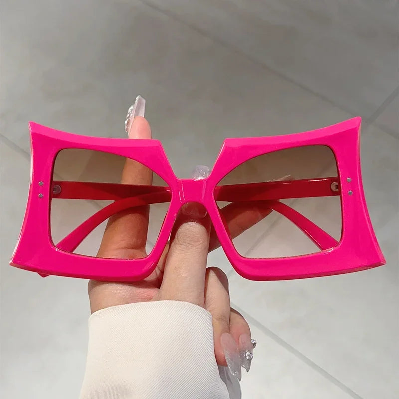 KAMMPT Oversized Special Shaped Sunglasses Women 2024 New Fashion Multi-color Sun Glasses Trendy Brand Designer Vacation Shades