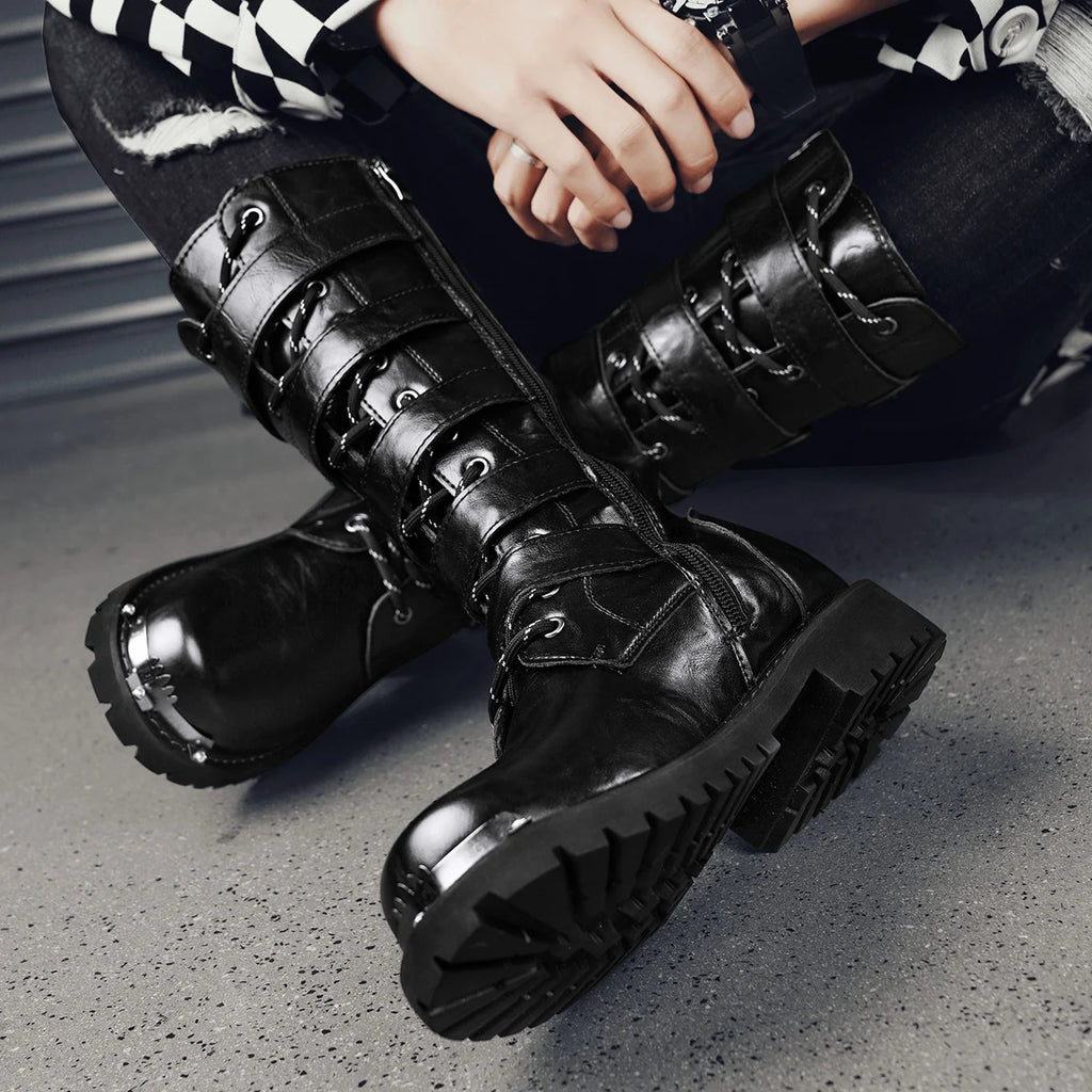 Men's boots four seasons new high-top outdoor casual boots safety protective work boots motorcycle boots plus size outdoor boots