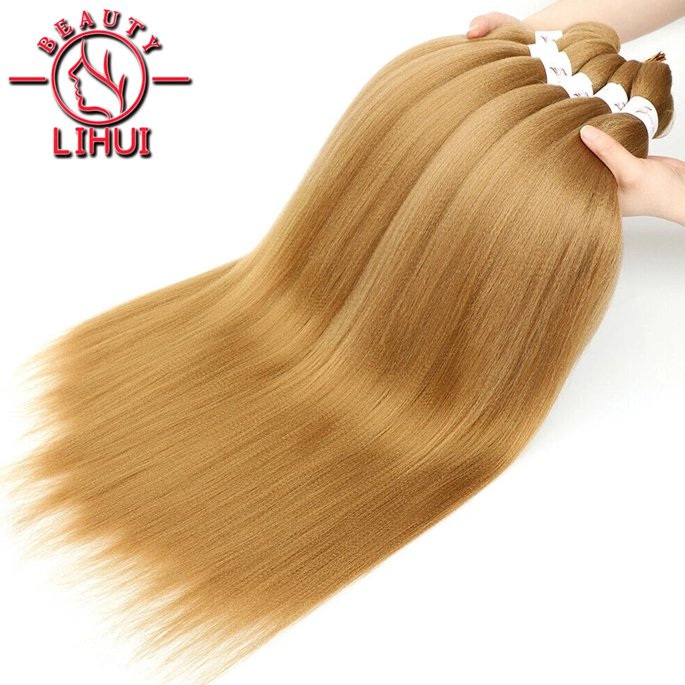 Easy Crochet Braids Ombre Hair Extensions Bundles Yaki Straight EZ Braiding Pre Stretched Synthetic Braid For African Women 6pcs
