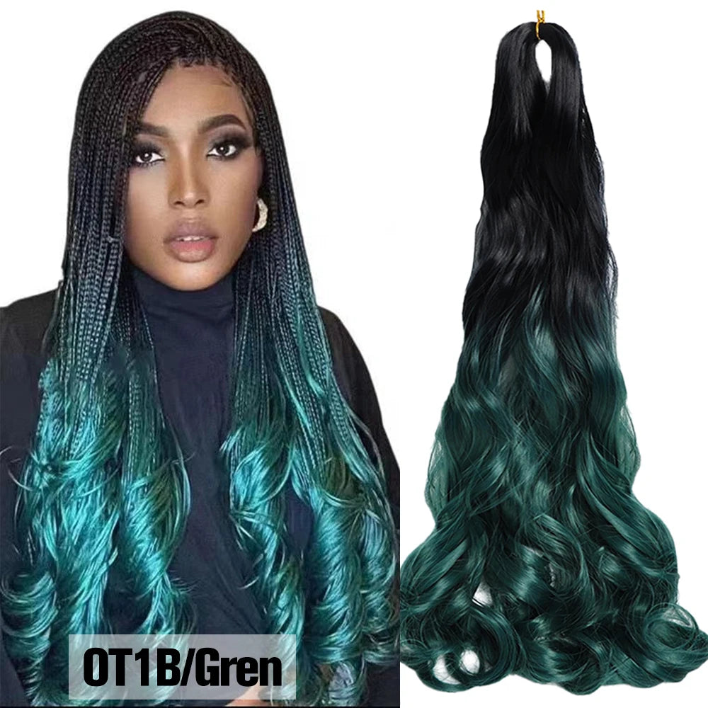 French Curls Braiding Hair Extensions 24Inch Synthetic Curl Hair Loose Wave Spiral Curl Crochet Hair Braids For Black Women