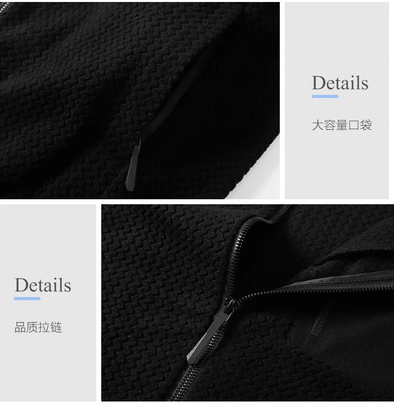 ARC Outdoor Men's Zipper Plush Hoodie Mountaineering Travel Sports Fashion Cationic Casual Fishing Spring and Autumn Hoodie
