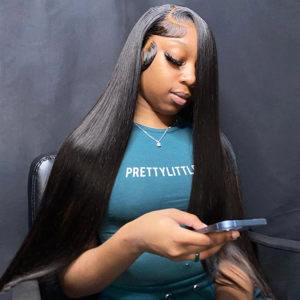 Straight Hd Transparent 13x6 Lace Frontal Wig Brazilian 30 40 Inch 13x4 Lace Front Human Hair Wigs 200 Density For Black Women