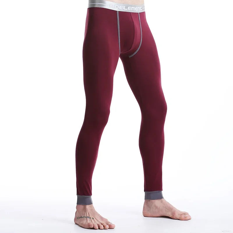 Men's long Johns single-piece thin tight-fitting underpants line pants thermal pants slim cotton woolen pants autumn and winter
