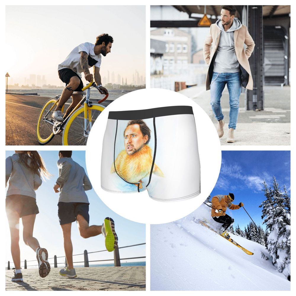 Custom Nicolas Cage Boxer Shorts For Homme 3D Printed Male Nic And His Girls Underwear Panties Briefs Breathbale Underpants