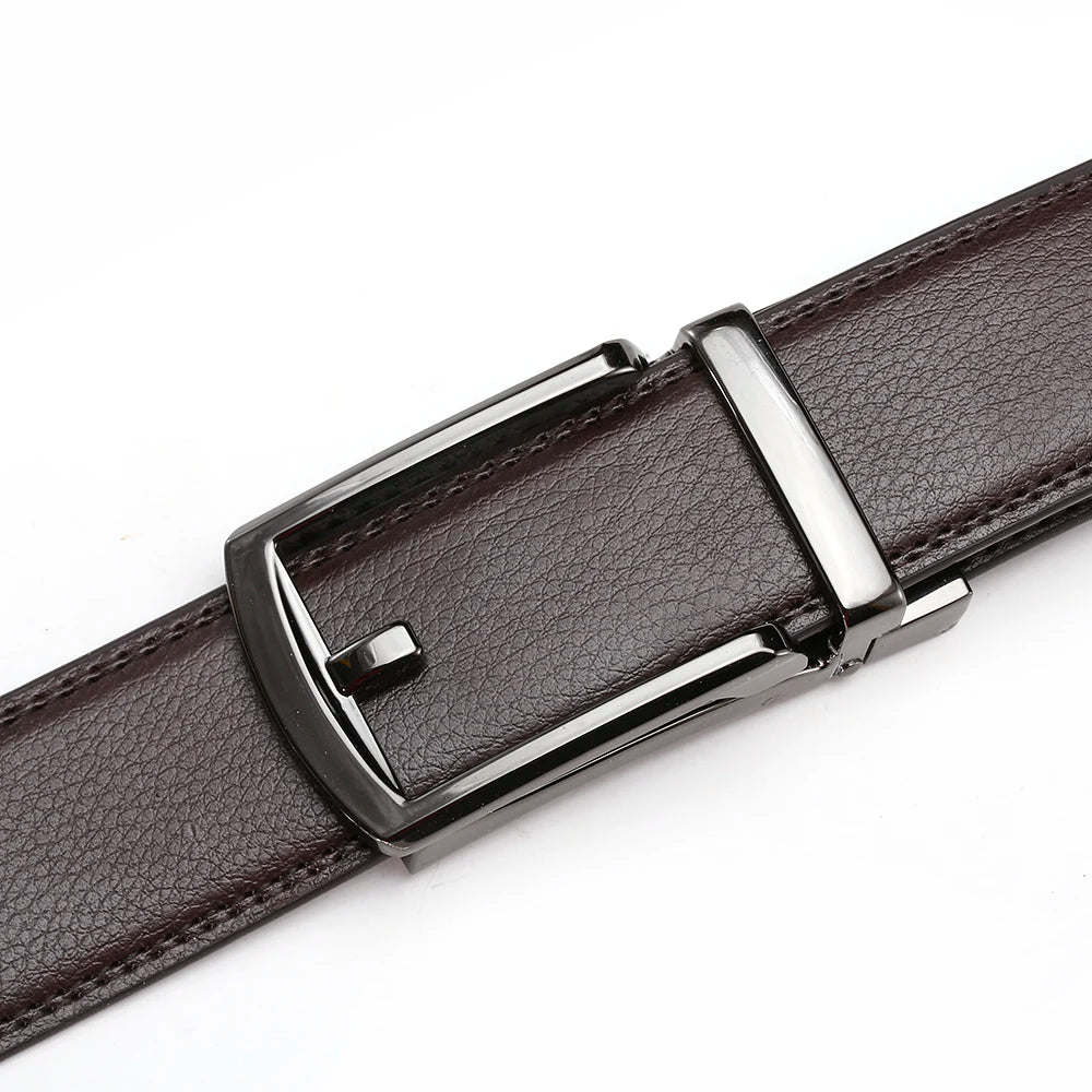 Men's Leather Belts Fashion Automatic Buckle Cowskin Male Belts Luxury Designer Black Brown 3.5cm