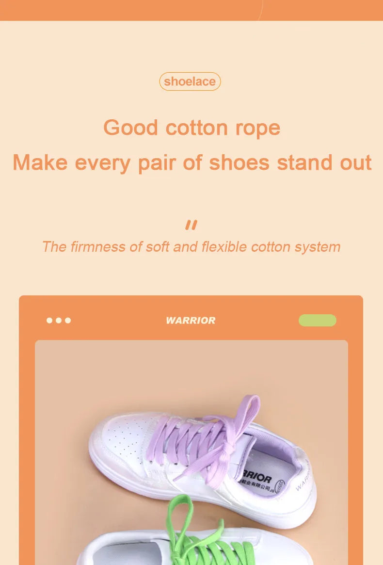 1 Pair Flat Shoelaces for Sneakers Classic Canvas Sports Shoe Laces Women Men Shoelace Solid Double Cotton Shoestrings for AF1
