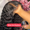 Deep Wave Black Color Soft Synthetic 13X4X1 HD Lace Front Wigs For Women Prepuck Bleach Knots Glueless Wig Daily Party Cosplay