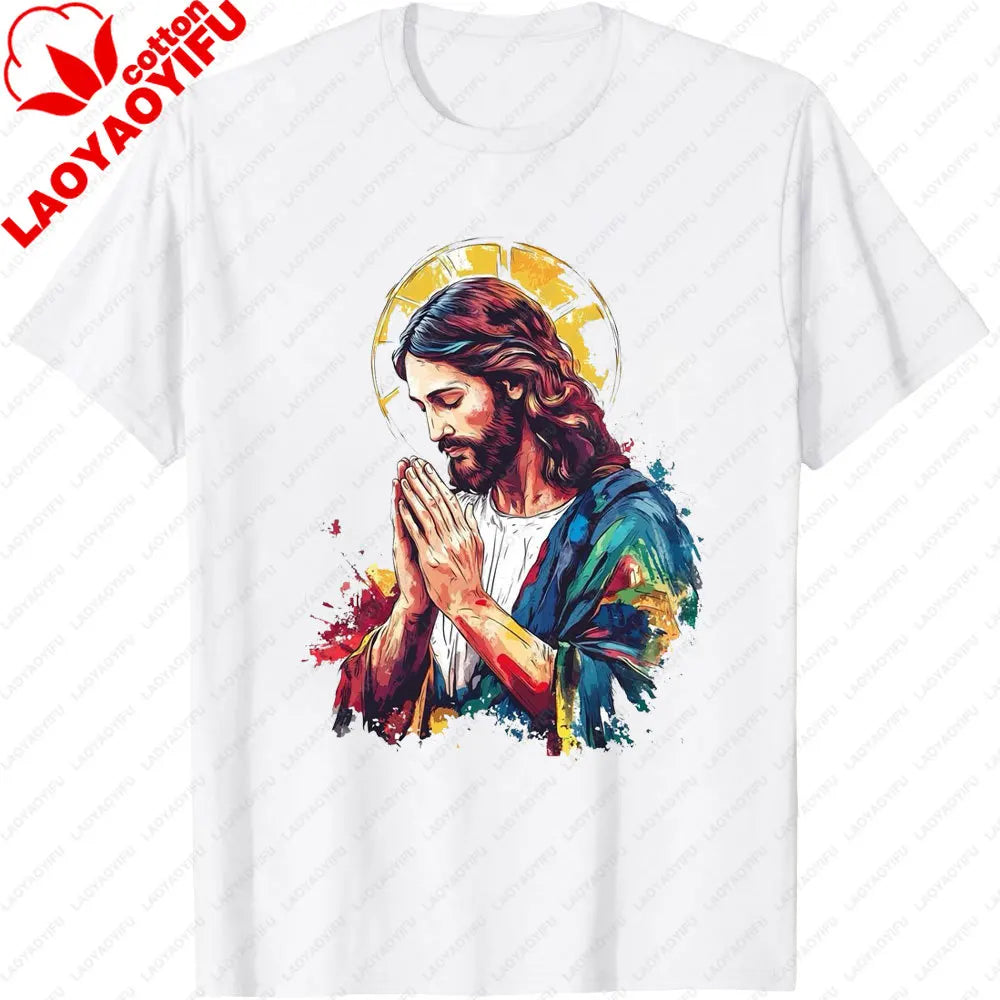 Jesus Christ Pantocrator Icon Sinai Orthodox Christian Man Gift Printed T-Shirt Summer Women Short Sleeve Cotton Unisex T Shirt