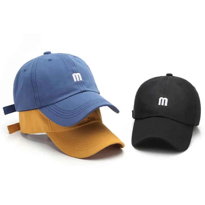 Embroidered M Baseball Cap For Women Men New Spring Summer Cotton Solid Sunhat Sports Snapback Caps Fashion Hip Hop Fishing Hat
