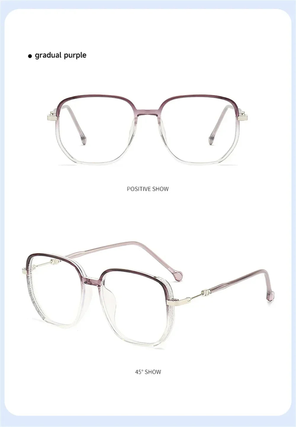 Vintage Square Metal Glitter Frame Reading Glasses Gafas Women Fashion Optical Eyewear Anti-blue Light Presbyopia Eyeglasses