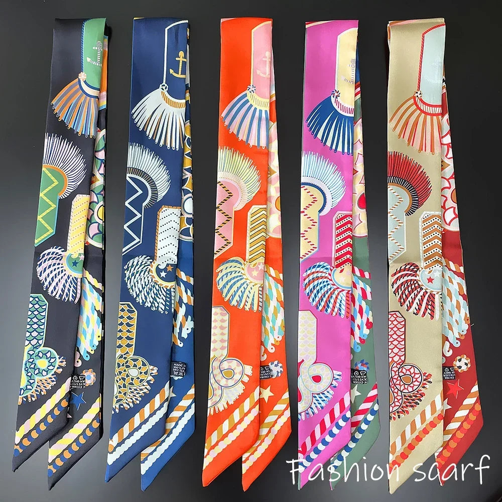 Luxury Long Scarf with Epaulet Design for Hermes Inspired Basket Bag Handle Styling Ins Trendy Accessory  Free Shipping