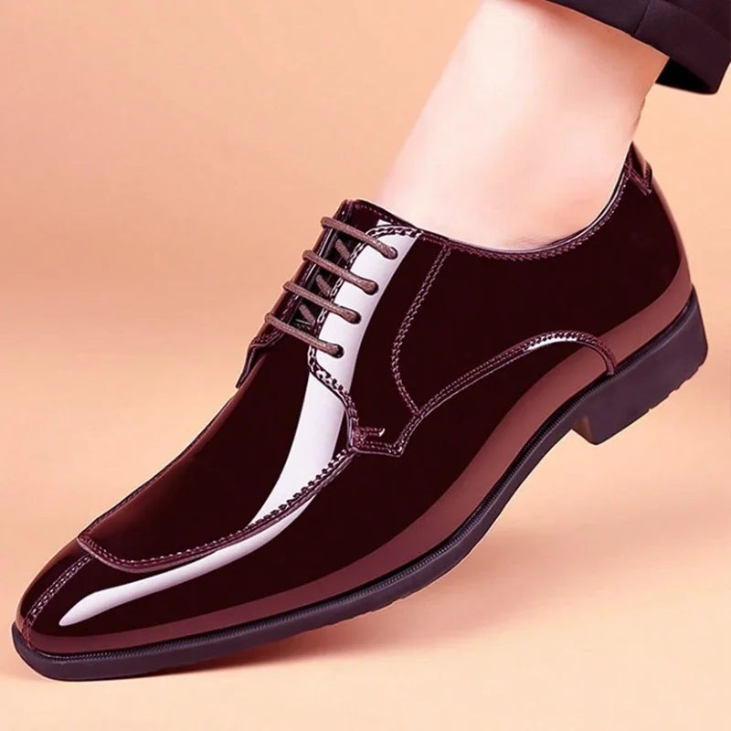 Shoes for Men Fashion Patent Leather Shoes Luxury Pointed Toe Oxford Shoes Men High Quality Business Shoe Designer Wedding Shoe