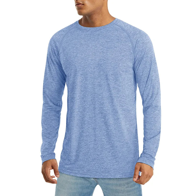 MAGCOMSEN Men's Sun Protection T-shirt Long Sleeve Hiking Fishing Shirts UPF50+ UV Block Spring Summer Casual Tee Workout Shirts