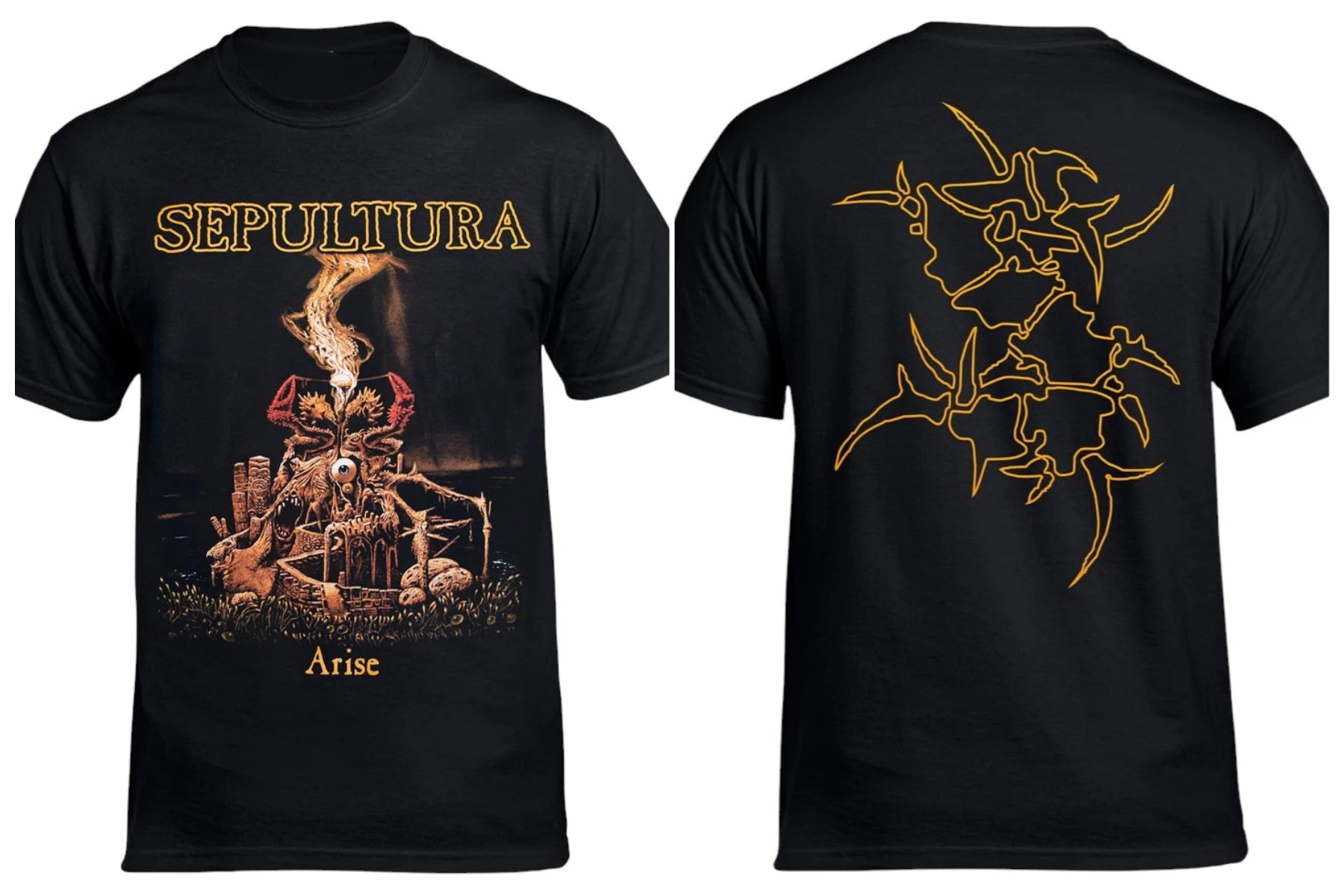 Rock Band Sepultura Print Short Sleeve Punk Retro Top Sports Casual Street Wear Retro T-shirt Casual Loose Top Unisex