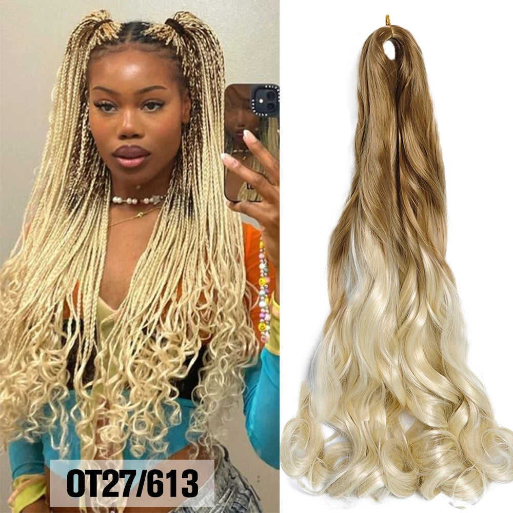 French Curls Braiding Hair Extensions 24Inch Synthetic Curl Hair Loose Wave Spiral Curl Crochet Hair Braids For Black Women