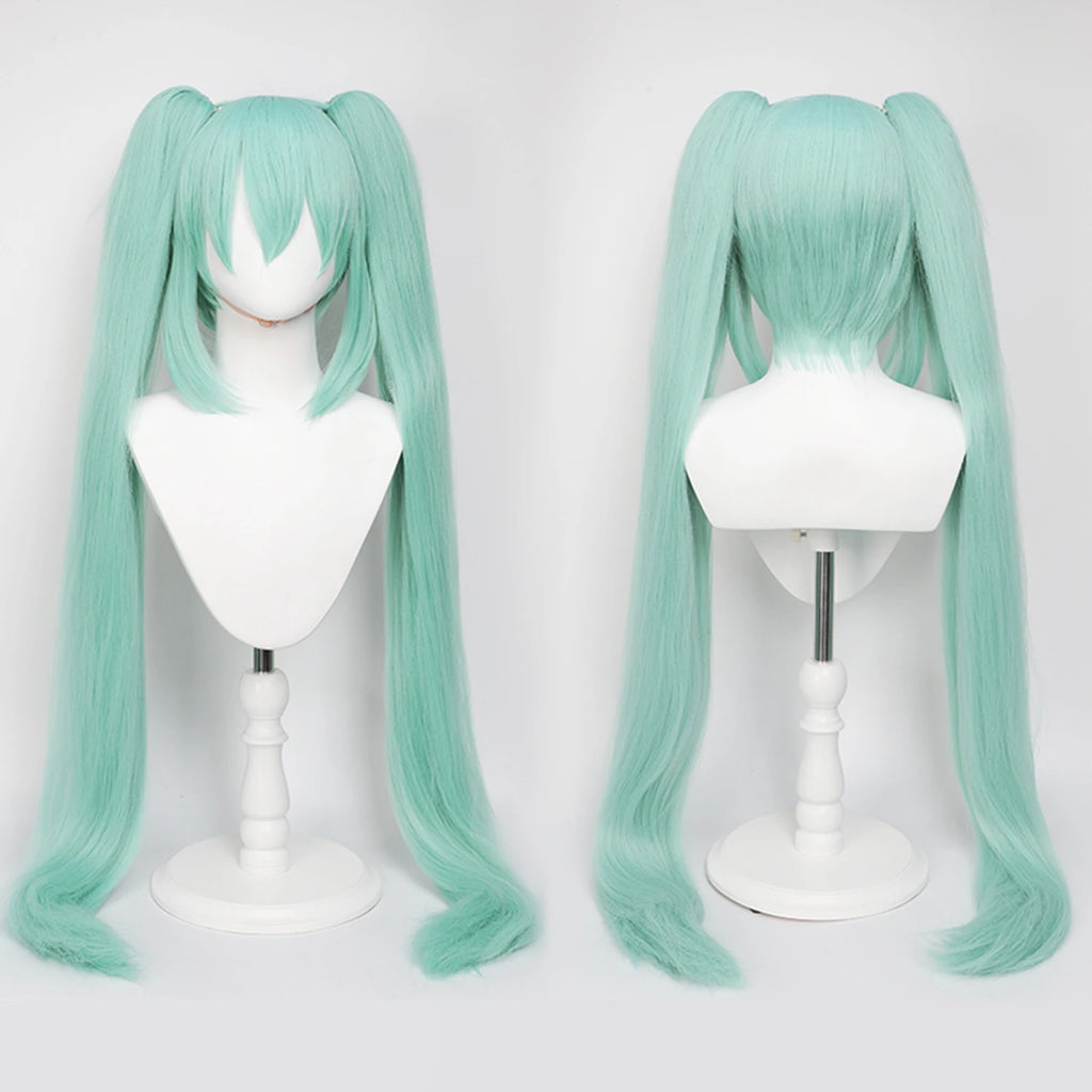 Multi-color Double Ponytail Anime Cosplay Wig Set Heat Resistant Synthetic Hair Wig