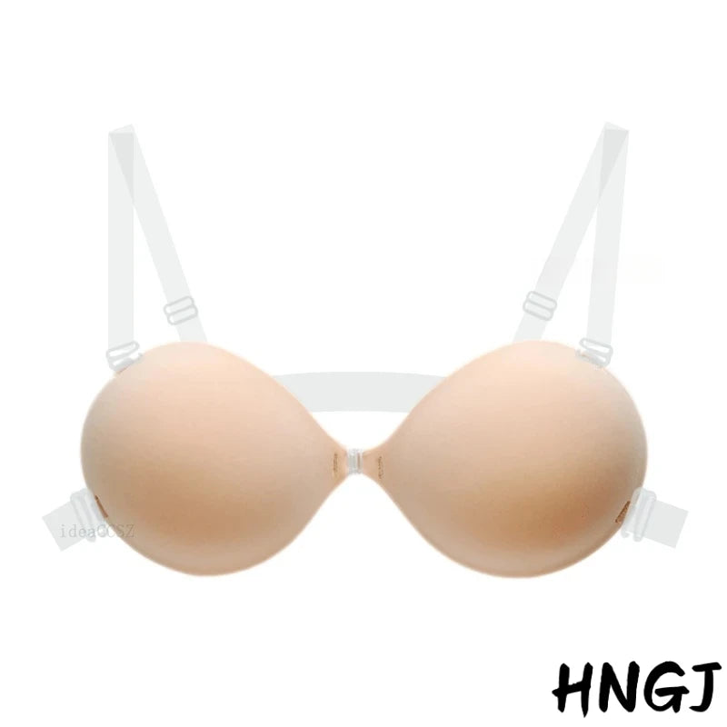 2026 5CM Thick Invisible Bra Push up Backless Sticky Underwear Small Breast Lift Adhesive Wedding Lingerie with Transparent