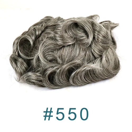 Undetected 0.02mm Thin Skin Natural Hairline Human Hair Men Toupee Black Gray Brown Blonde Male Hair Light Capillary Prosthesis