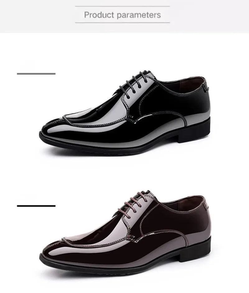 Shoes for Men Fashion Patent Leather Shoes Luxury Pointed Toe Oxford Shoes Men High Quality Business Shoe Designer Wedding Shoe