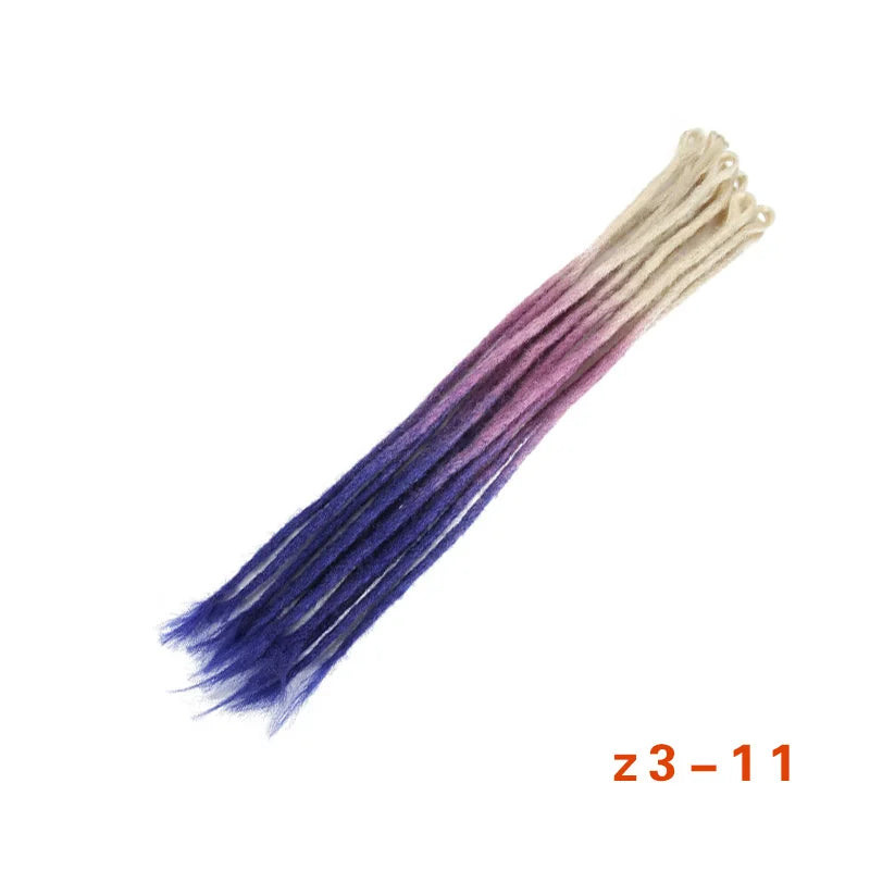 Dreadlocks Extensions Thin 0.7cm Width Synthetic Crochet Braids Hair Dreads Fake Hair Ombre Mint Green Reggae Hip Hop Style Pink