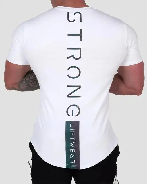 2025 New Hot GymsT-shirt Men Cotton T-shirt Casual reflective Slim t shirt Fitness Bodybuilding Workout Tee Tops Summer clothing