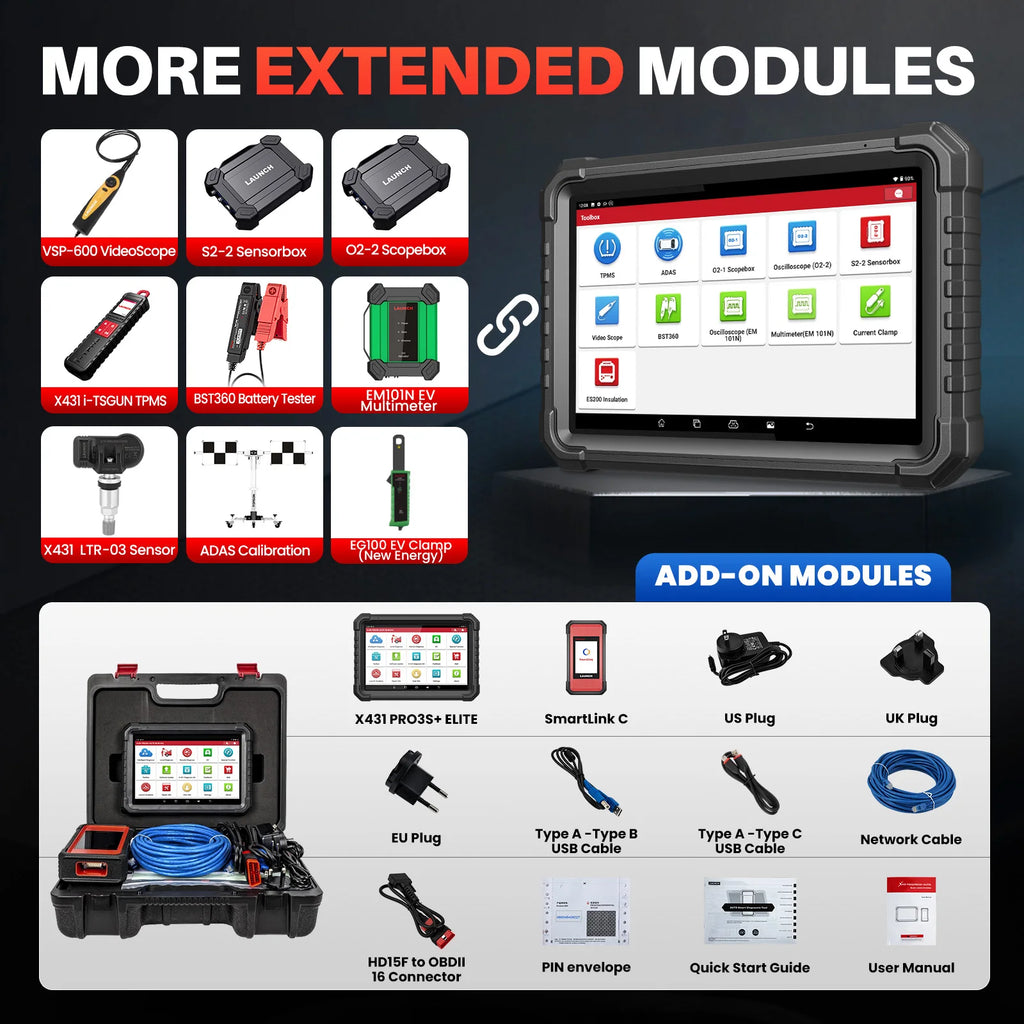 LAUNCH X431 PRO3S+ ELITE ECU Programming J2534 CANFD DOIP Online Coding All System car Diagnostic Tool work with I-TPMS X-PROG 3