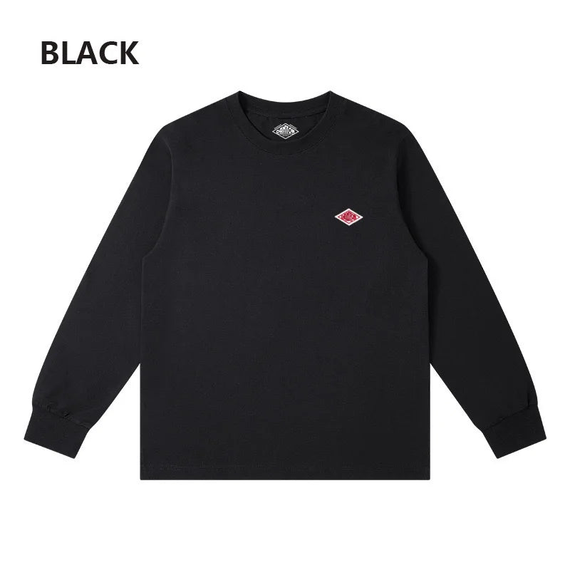 2025 Exported to Japan Spring Autumn Long Sleeved T-shirt  Men/Women Same Embroidery Brand Cotton O-Neck Loose Sweatshirt Tops