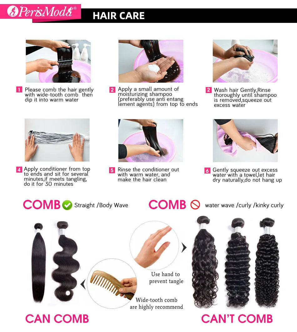 PerisModa Body Wave Human Hair Bundles With Closure 5x5 Transparent Lace 4×4 Brown Lace Brazilian Remy 12A Human Hair Extensions