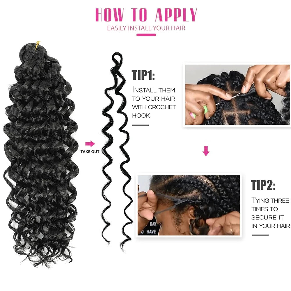GoGo Curl Crochet Hair 10/18 Inch Short Curly Crochet Hair for Women Water Wave Beach Curl Deep Twist Crochet Braids Synthetic