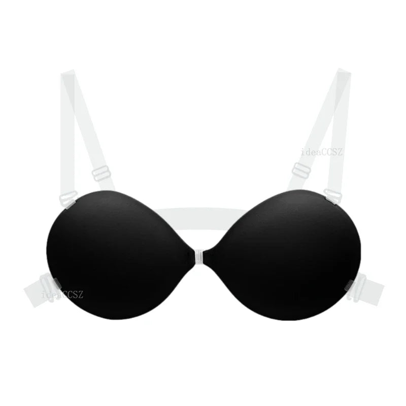 2026 5CM Thick Invisible Bra Push up Backless Sticky Underwear Small Breast Lift Adhesive Wedding Lingerie with Transparent