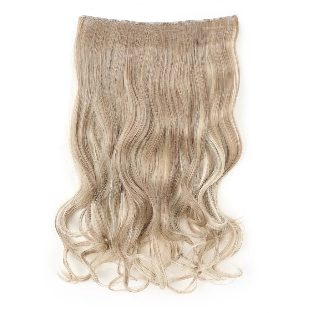 Invisible Wire in Synthetic Hair Extensions Body Wave 2 Clips in Hair Extensions 18" Fish Line Synthetic Hair Piece For Women