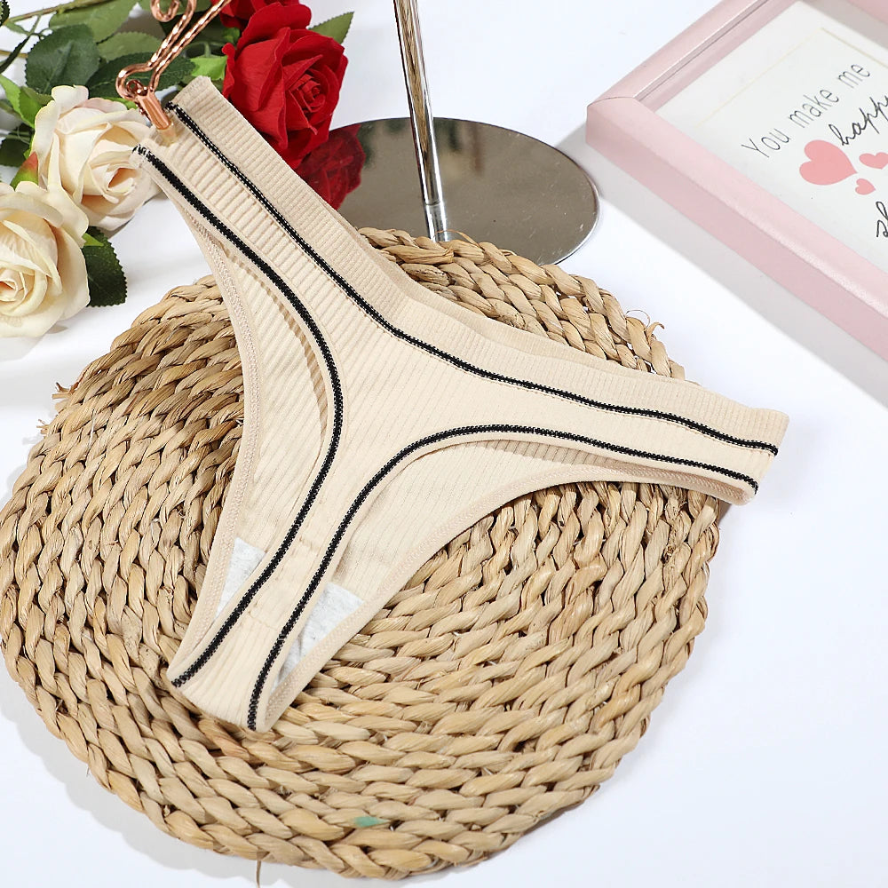Women's Thong Sexy Panties Cotton Bow Tie Underpants Comfort Soft Intimates Lady Briefs Female Panty Lingerie Sexy Women