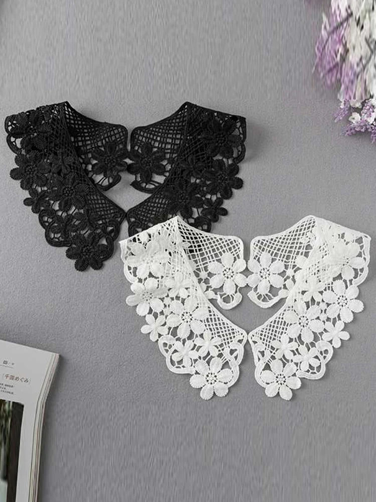 Women's Fake Shirt Collar Milk Silk Detachable Collar DIY Sewing Fake Collar Clothing Sewing Accessories Lace Fabric Neckline