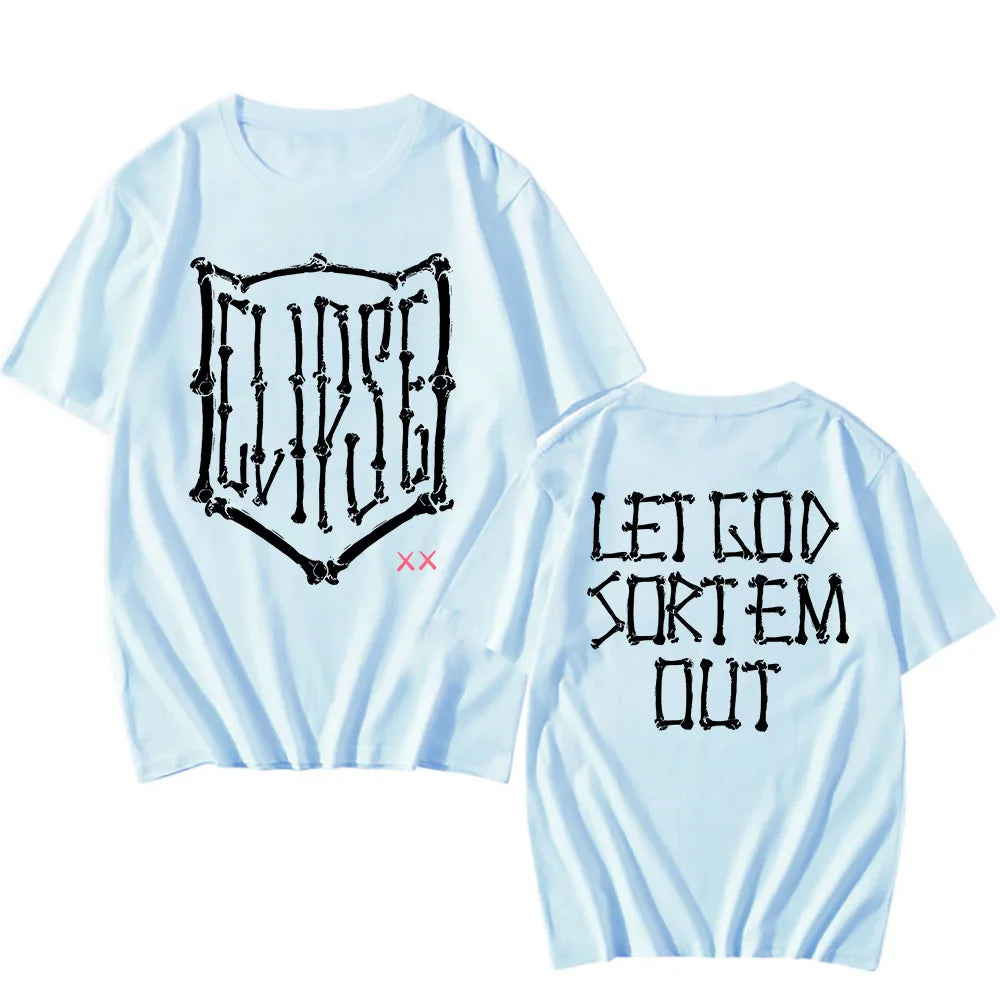 Let God Sort Em Out T-shirt Clipse Hip Hop Group Printing Tshirts Fashion Unisex Streetwear Summer Short Sleeve Men T Shirt Male