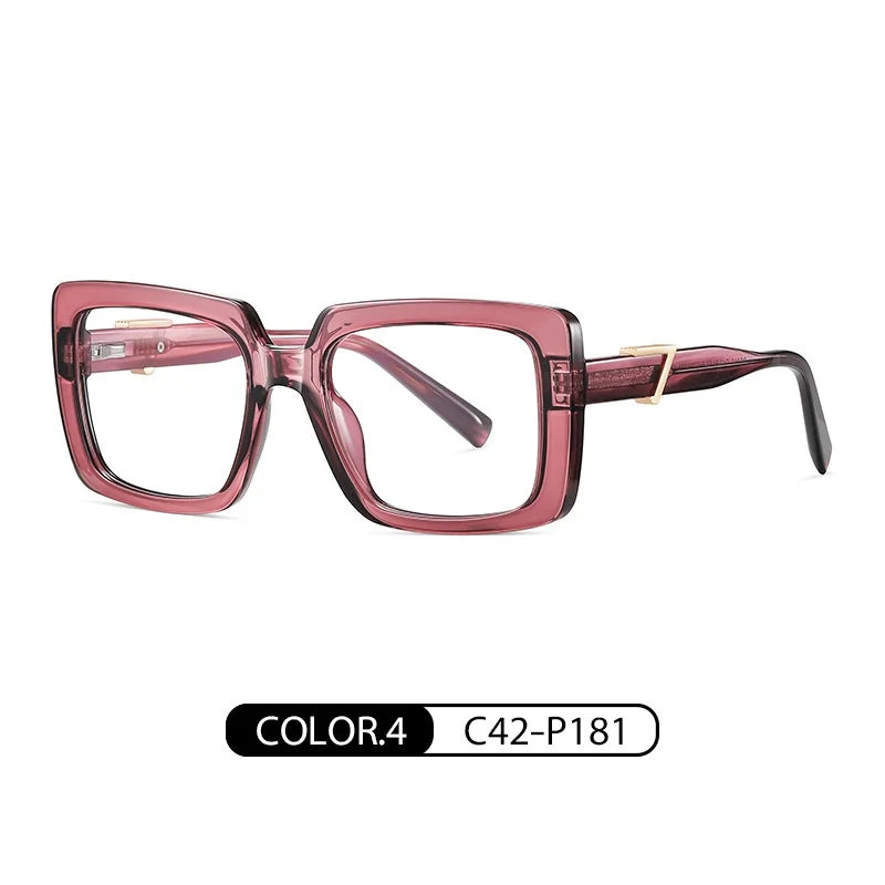 New Fashion Plate Blue Light Blocking Women's Glasses Frame Large Square Frame Optical Prescription Eyeglasses For Women BC910