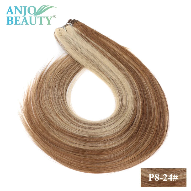 Straight Human Hair Weaves Bundles Brazilian Remy Human Hair Sew In Weft Extensions Straight Blonde 100g 16"-28" Natural Hair