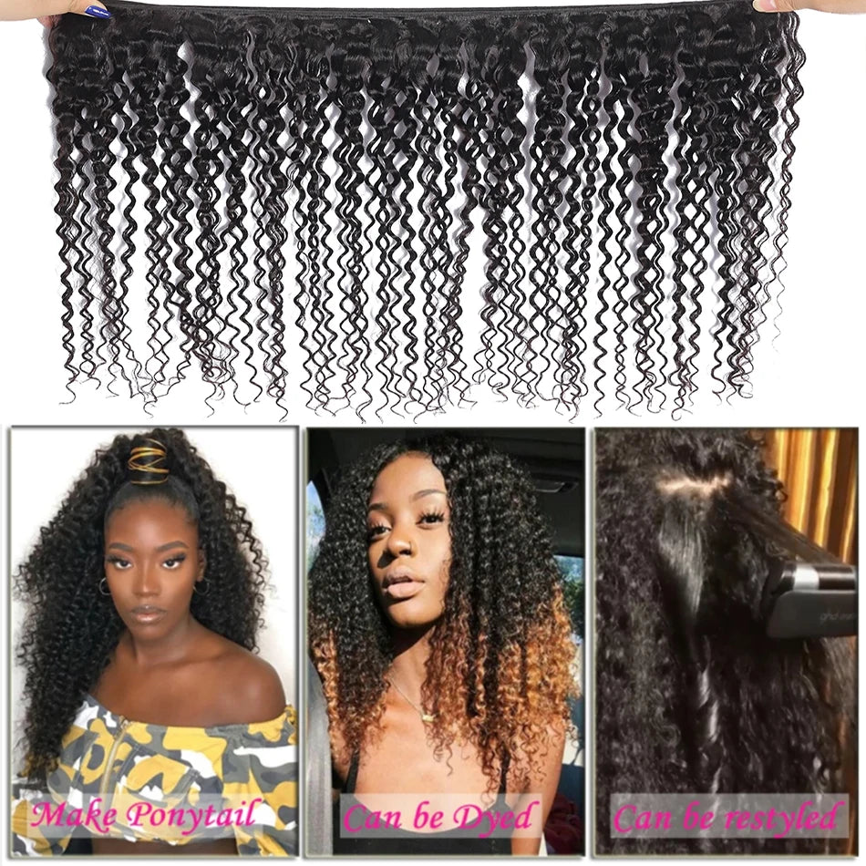 Best Kinky Curly Bundles 12A Human Hair Extensions Water Wave Wavy Bundles Raw Brazilian Hair Weave Tissage Wholesale Sale