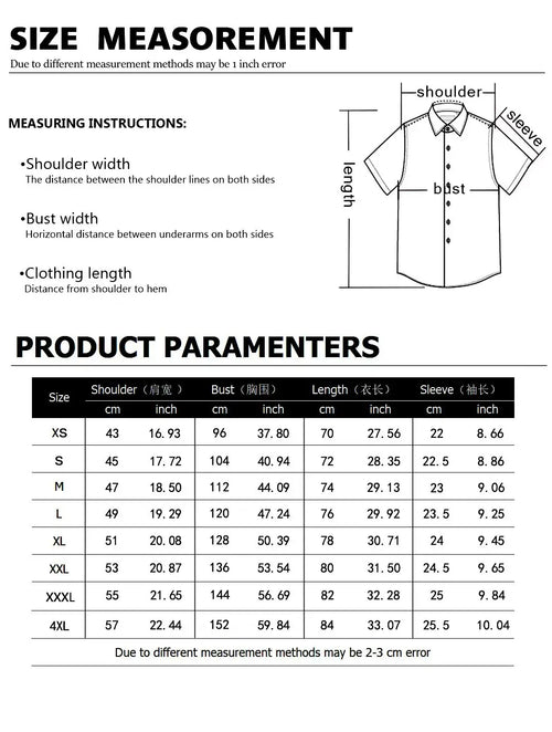 2024 Men's Fashion Short Sleeve Button Up Shirt - Flip Collar Summer Hawaiian Beach Shirt Comfortable High Quality Fabric