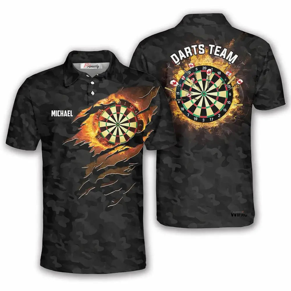 Darts 3D Print Polo Shirt Men's Club Custom Name Team Name Breathable Uniform Jersey New Men & Women Customizable Golf Shirts